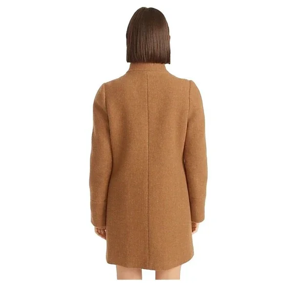 J Crew NWT Coat Jacket Tan Brown Italian Wool Stadium Cloth NELLO GORI - Picture 4 of 5